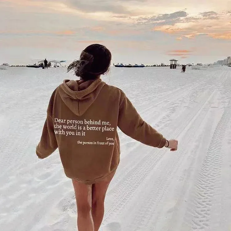 Thick hoodie with Front and back Message full of hope