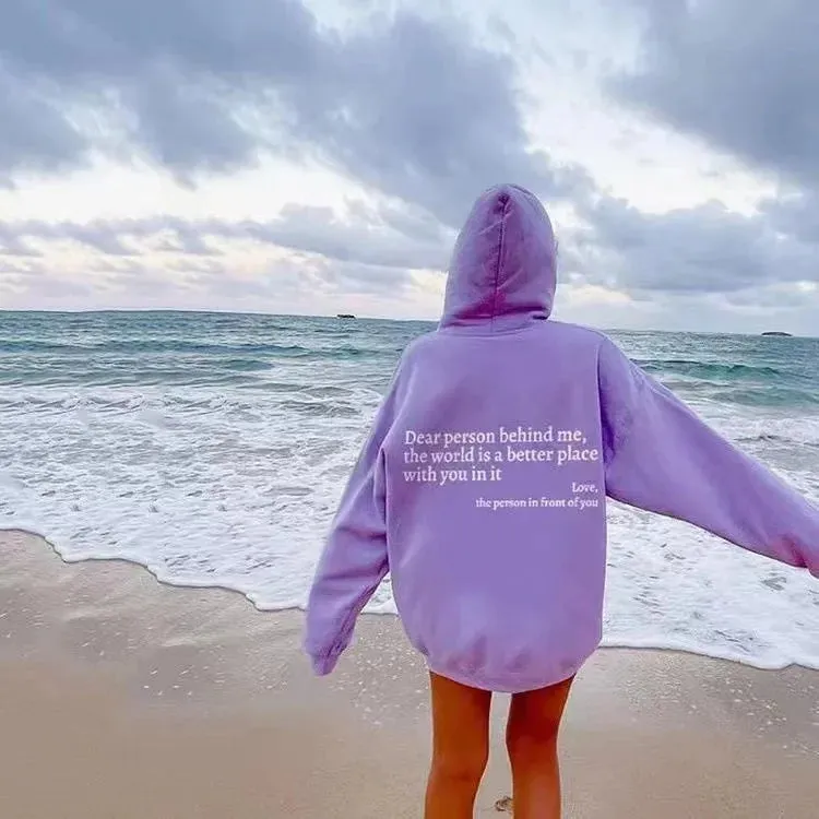 Thick hoodie with Front and back Message full of hope