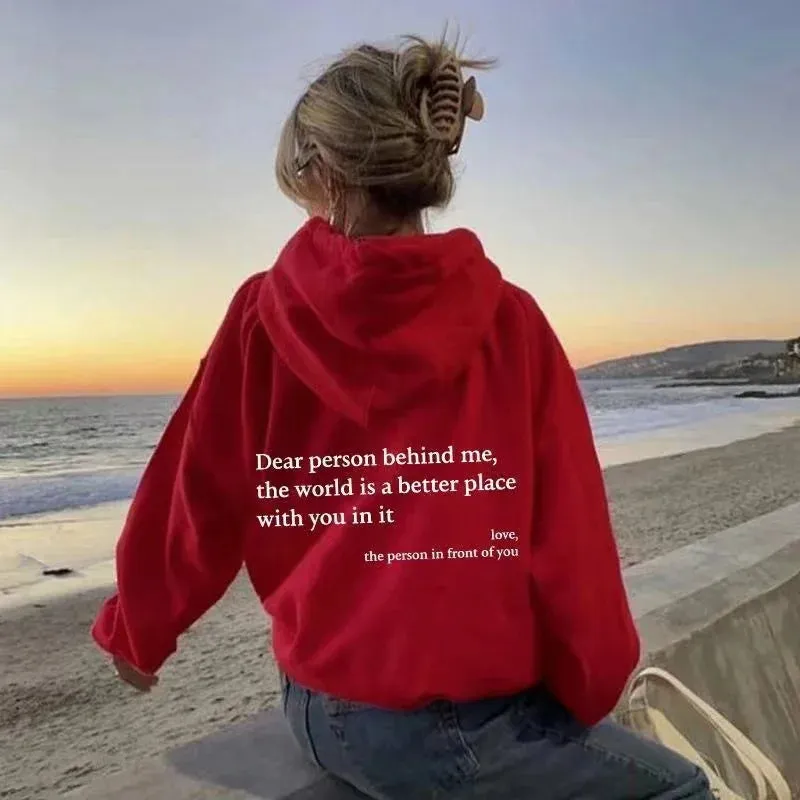 Thick hoodie with Front and back Message full of hope