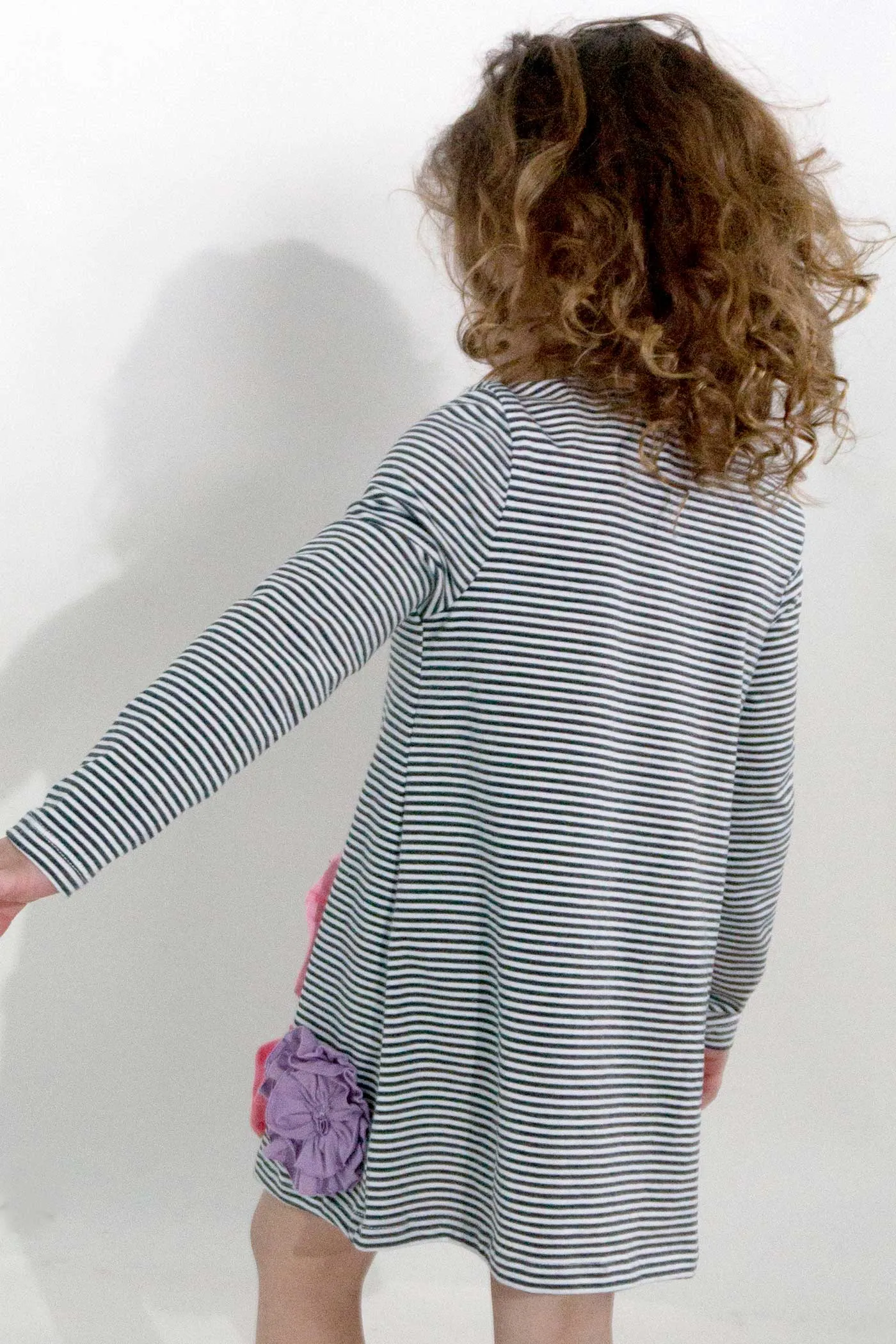 Toddler Girls Long Sleeve 3D Flower Dress