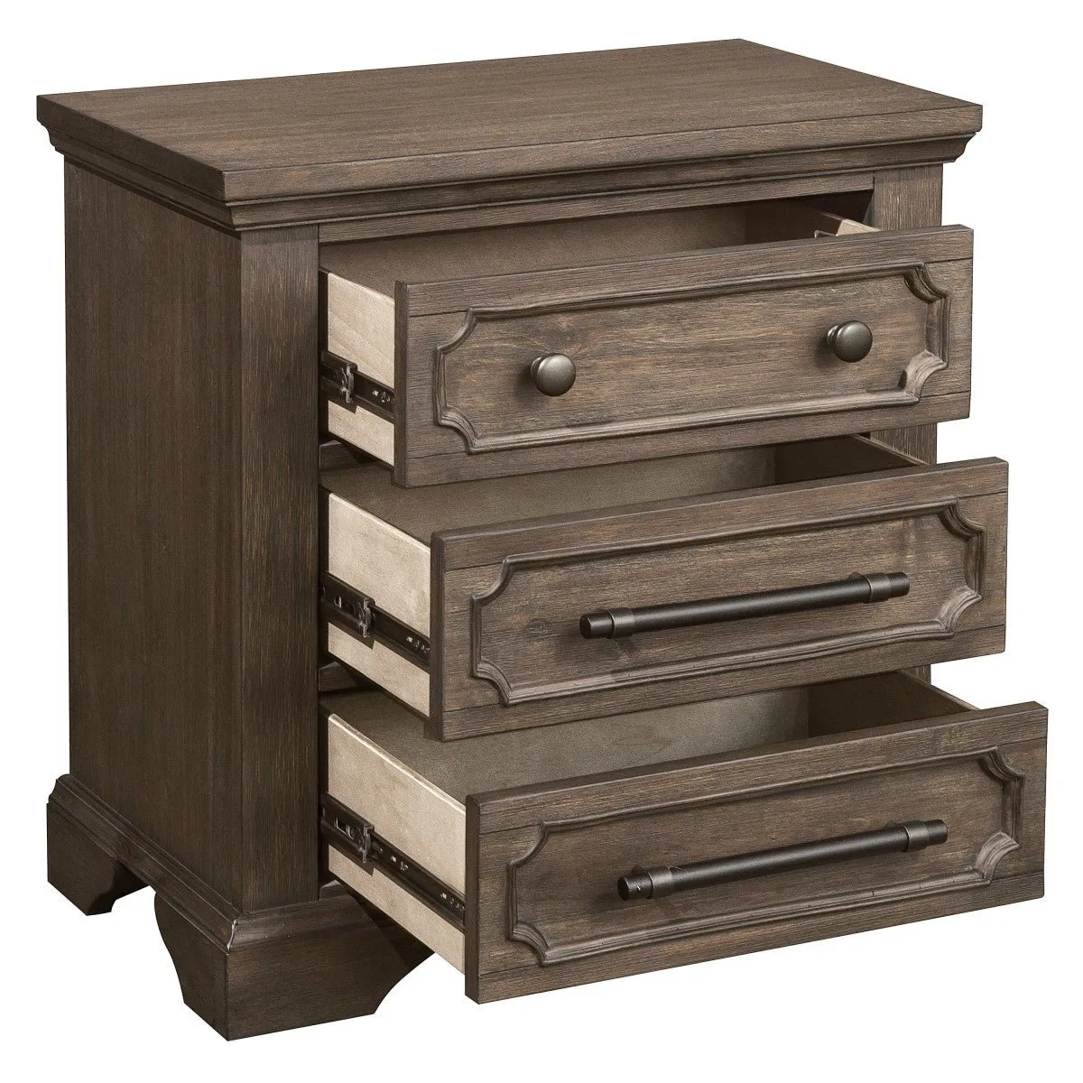 Toulon Night Stand Distressed Dark Oak