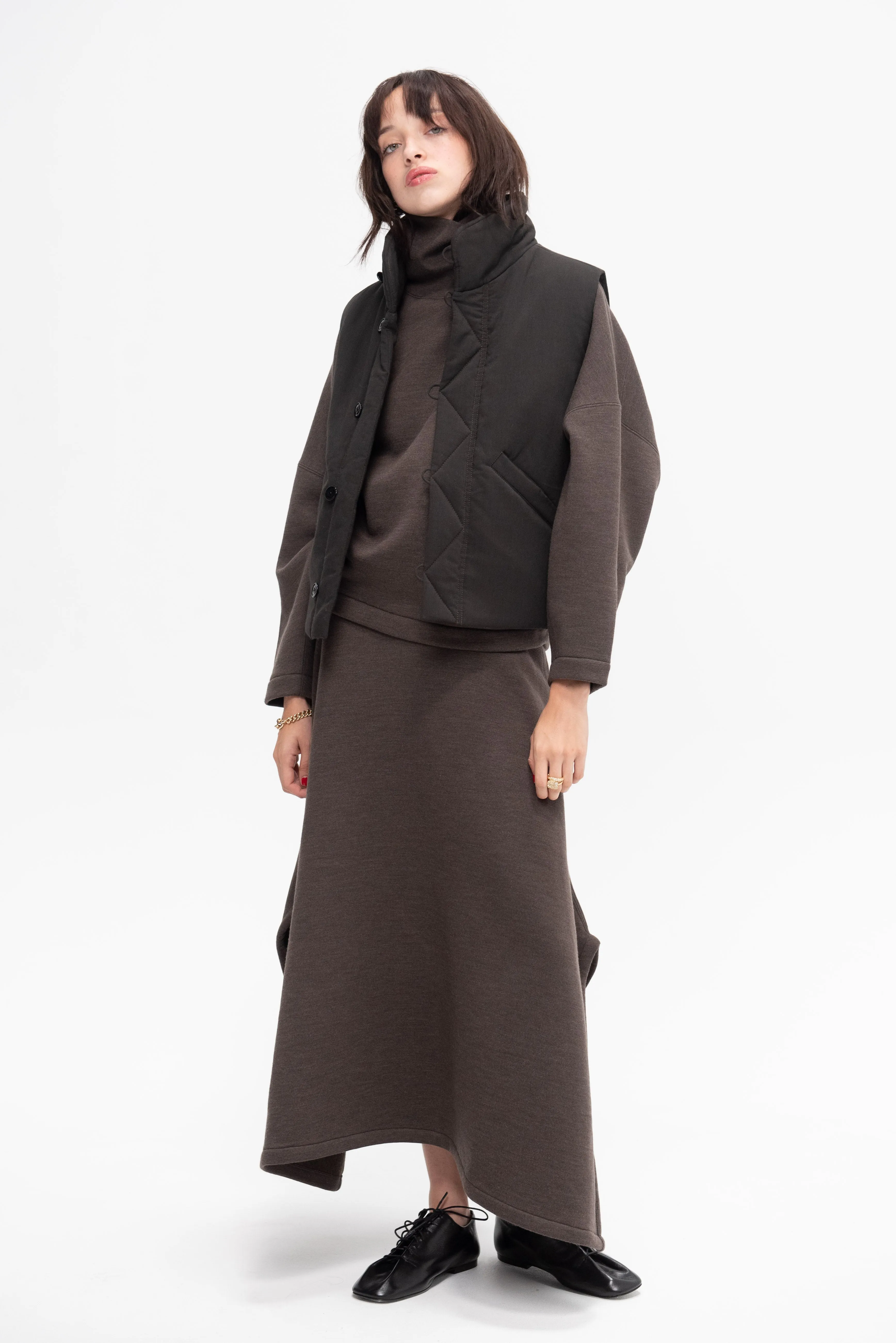 Wadded Gilet, Dark Espresso