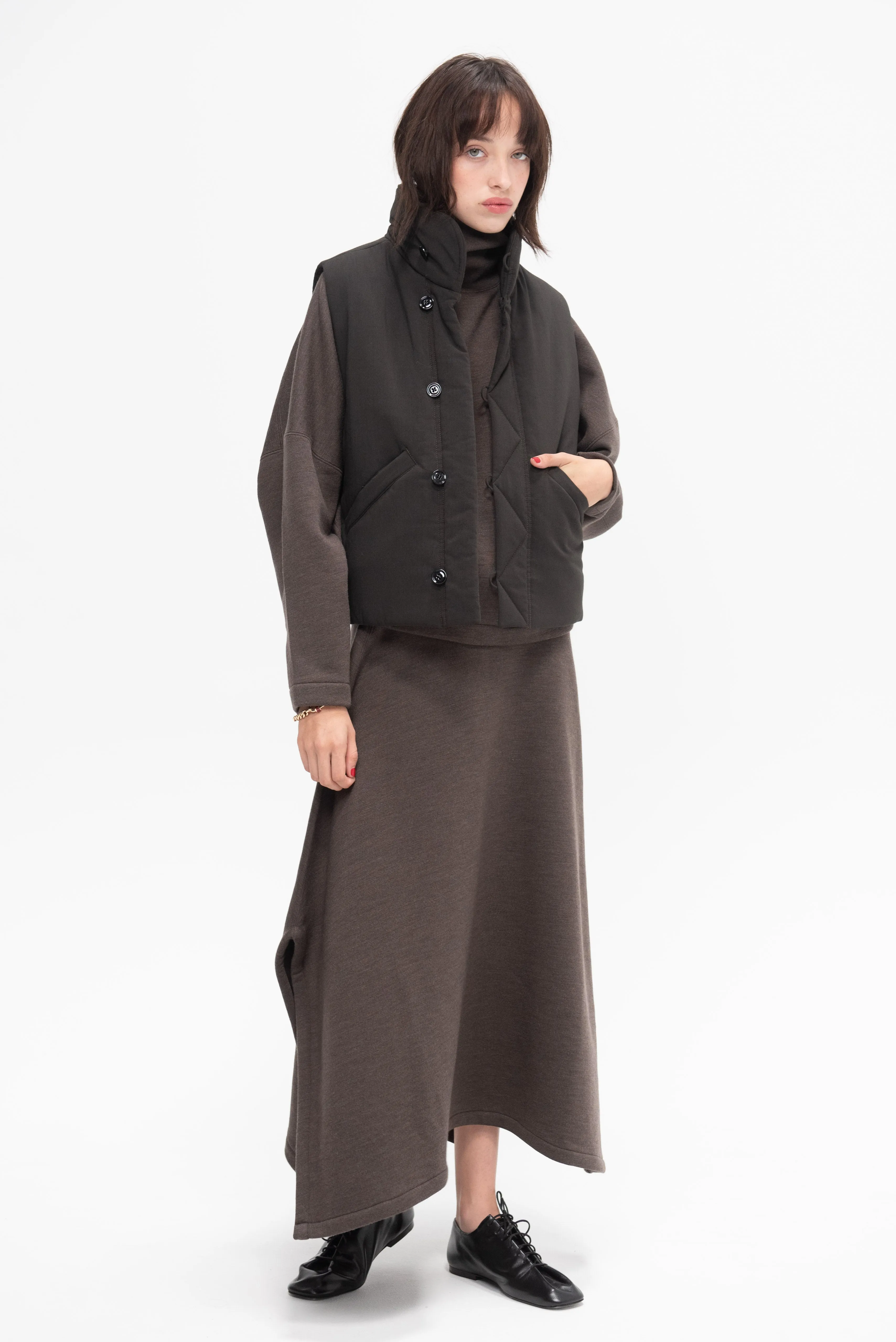 Wadded Gilet, Dark Espresso