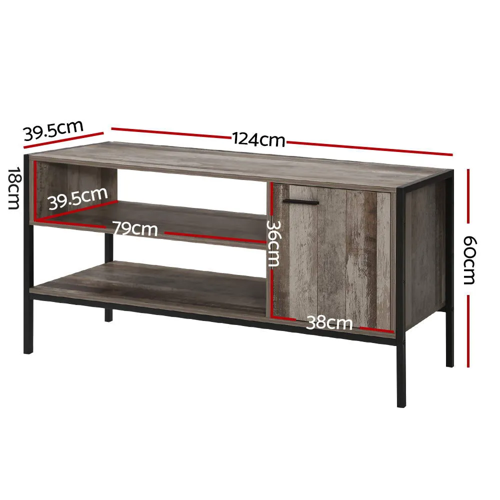 z Industrial Rustic Wooden Cabinet Entertainment Unit Display Stand Storage
