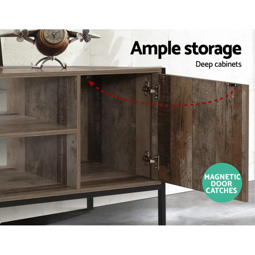 z Industrial Rustic Wooden Cabinet Entertainment Unit Display Stand Storage