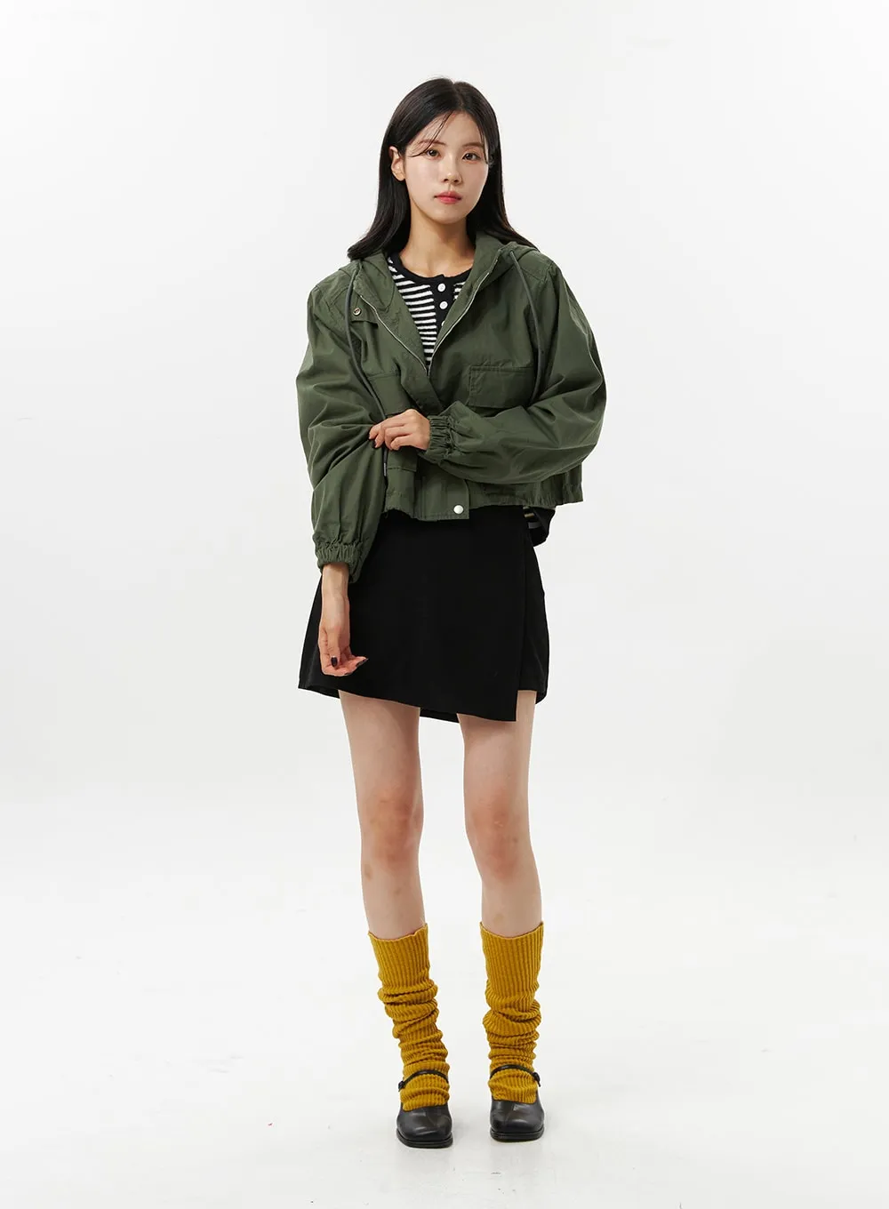 Zip Hooded Crop Jacket OO312